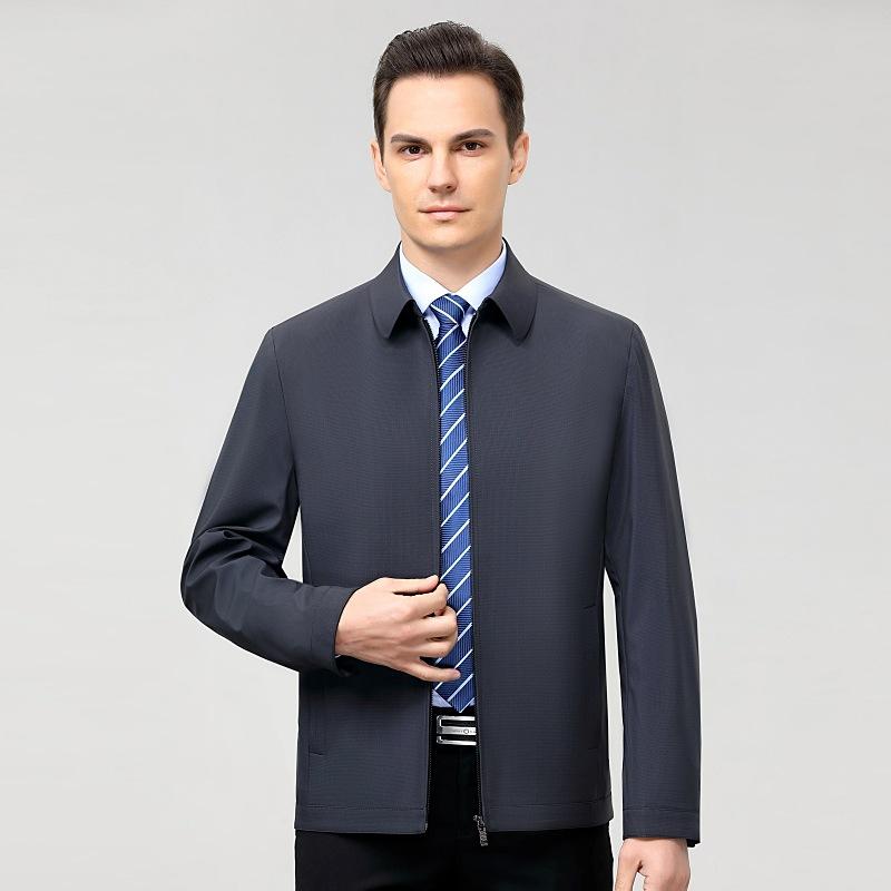 Men s Lapel Jacket Autumn New Middle-aged Business Casual Cadre Daddy Jacket Men s Tops 170