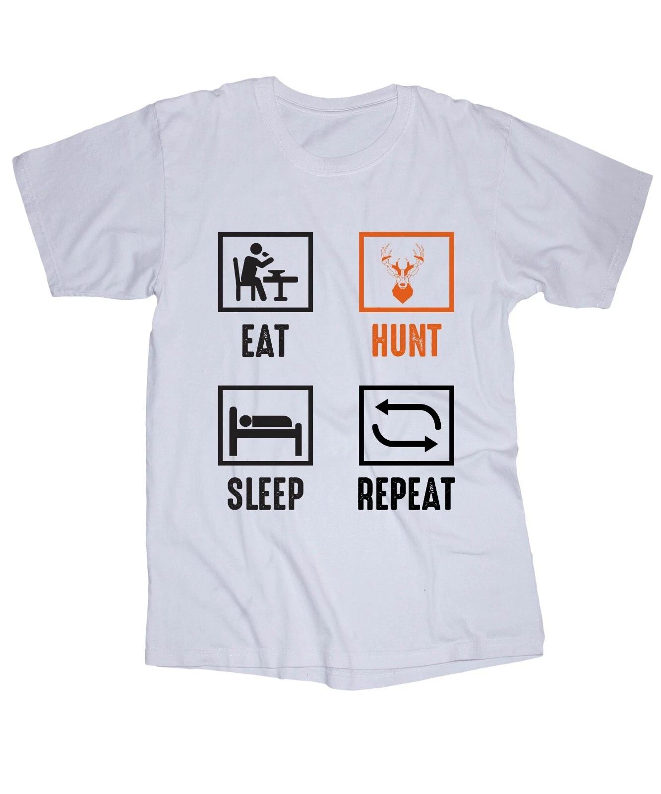 Hunting white T-shirt Eat Hunt Sleep Repeat Deer 4XL