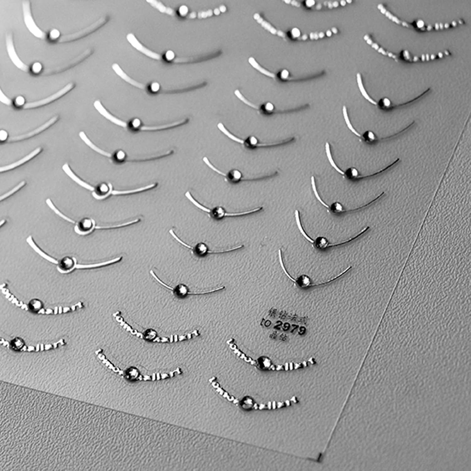 

TailaiMei Diamond French Line Nail Stickers, 2 Sheets Gold Sliver Self-Adhesive Nail Art Decals for DIY Nail Decorations (517)