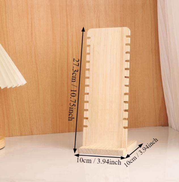 Solid Wood L-Shaped Necklace and Pendant Display Stand with Detachable Jewelry Board