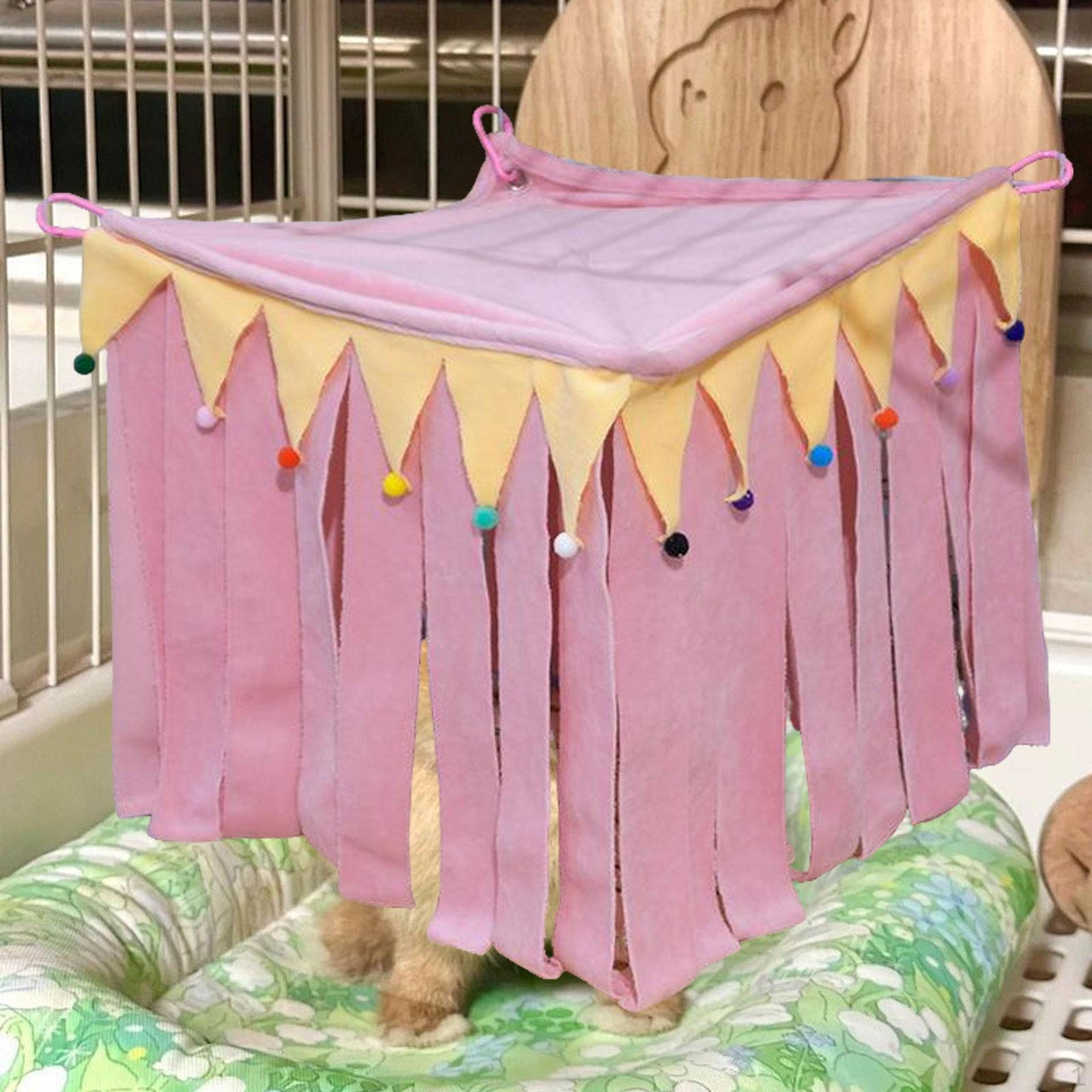 

Угловое укрытие для питомца, Игровая площадка для мелких животных &; Съемный домик, гнездо для S розовый