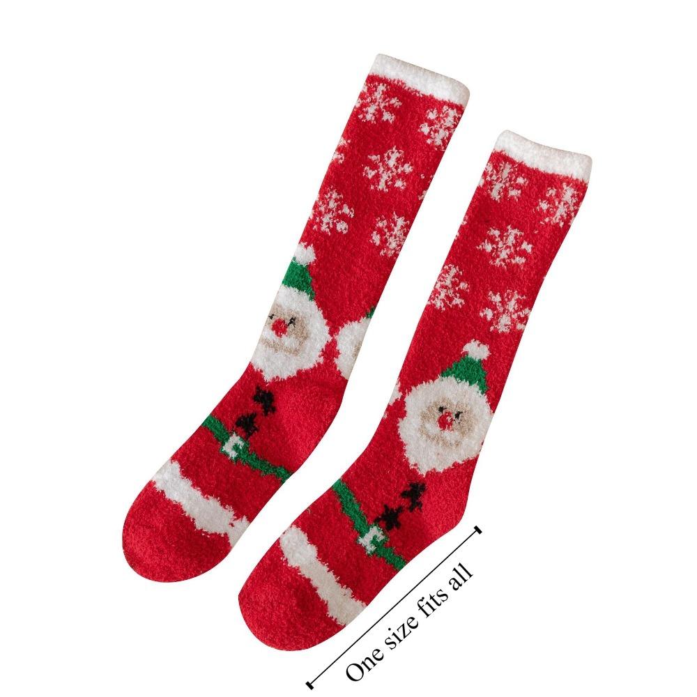 Soft Christmas Socks Plush Coral Fleece Socks Winter Warm Thicken Floor Socks  For Women