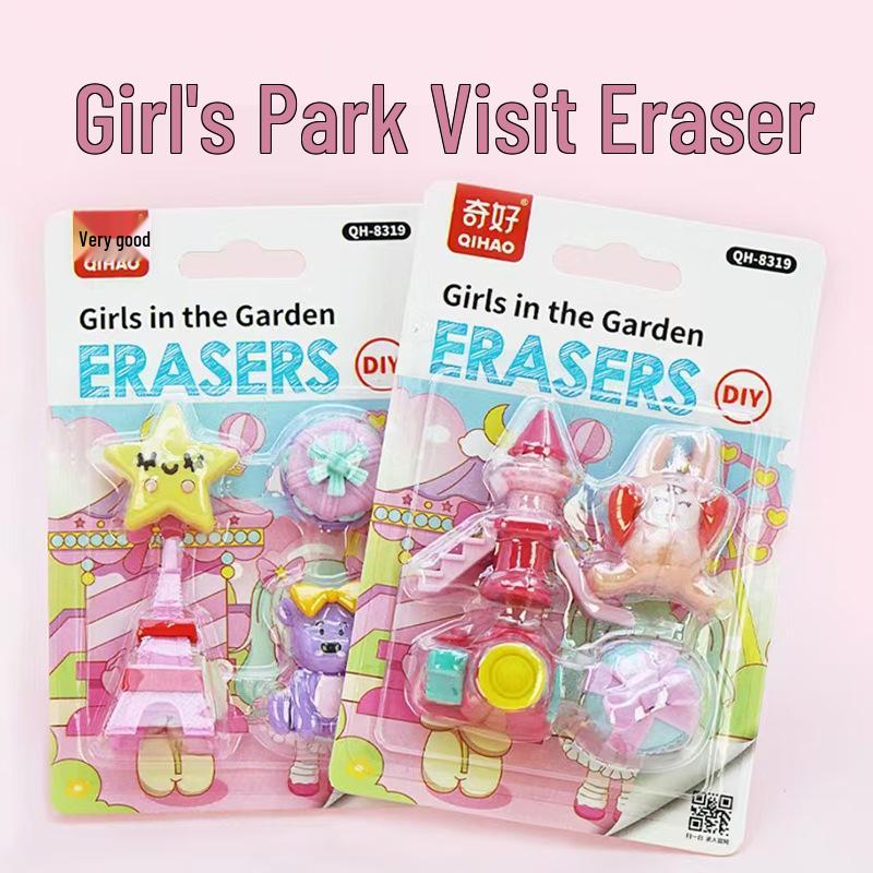 Adorable Cartoon Mini Eraser Set for Students – Perfect Back-to-School Gift