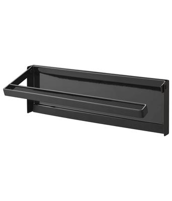 Yamazaki Jitsugyo 4942 One Hand Cut Magnet Kitchen Paper Holder Black Approx. W30.5XD2.5XH9.5cm Tower Compatible with Large Types Made Overseas
