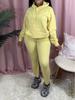 Europäischer & Amerikanischer Damen Einfarbiger Hoodie Zweiteiliger Plus Samt Laufanzug - Herbst/Winter Sportbekleidung