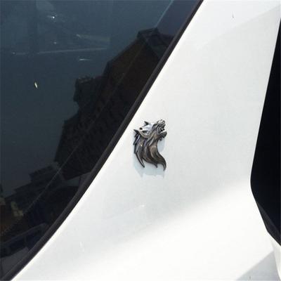 Car Styling Metal Wolf Head Motor Grille Badge Car Sticker 3D Auto Decal Emblem