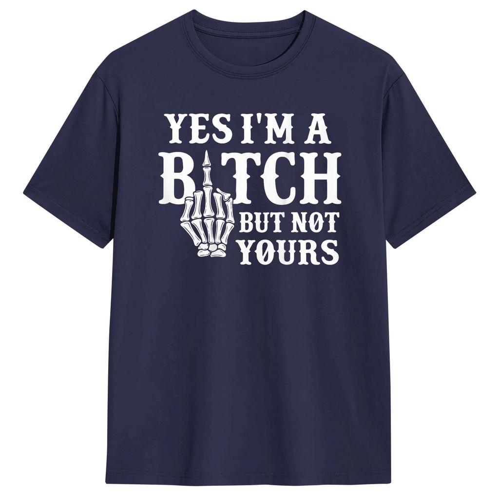 Yes IM But Not Yours Funny Sarcastic TShirt Beach  Vintage T Shirts Cotton Hipster Tshirt For Unisex Casual Clothing