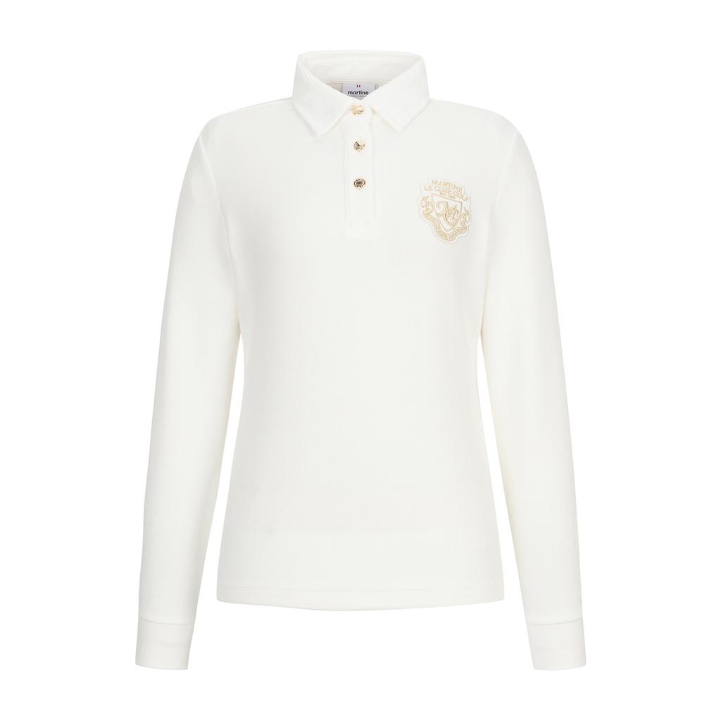 MARTINE GOLF Gold Stitch Point T Shirts_Off-White