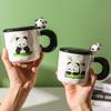 High Value Panda Cup Large Capacity Ceramic Mug with Lid Spoon Couple Home Drinking Water Cup Girls Coffee Cup