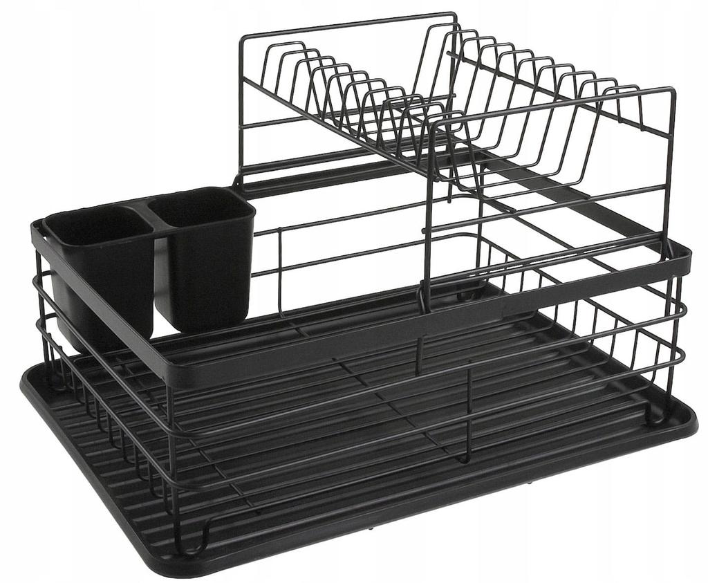 Suszarka Do Naczyń Dwupoziomowa Czarna Ociekacz 43x32x27cm KINGHOFF KH-1716