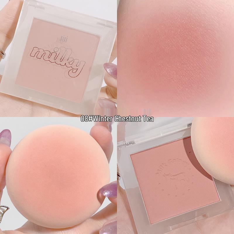 Xixi Starry River Soft Mist Blush: Matte Purple & Energetic Orange for Portable, Affordable Nude Makeup & Contour