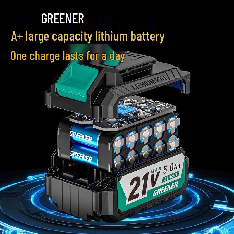 **Green Forest Impact Brushless Lithium Hand Drill: Multi-functional, High Power, Small Household Drill for Wall Chipping and Hole Drilling.**