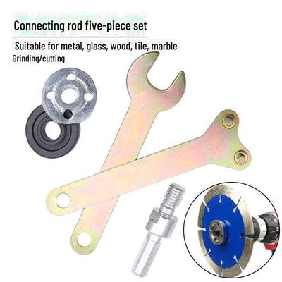 5-Piece 10mm Hand Drill & Angle Grinder Conversion Kit for Cutting, Grinding, & Polishing