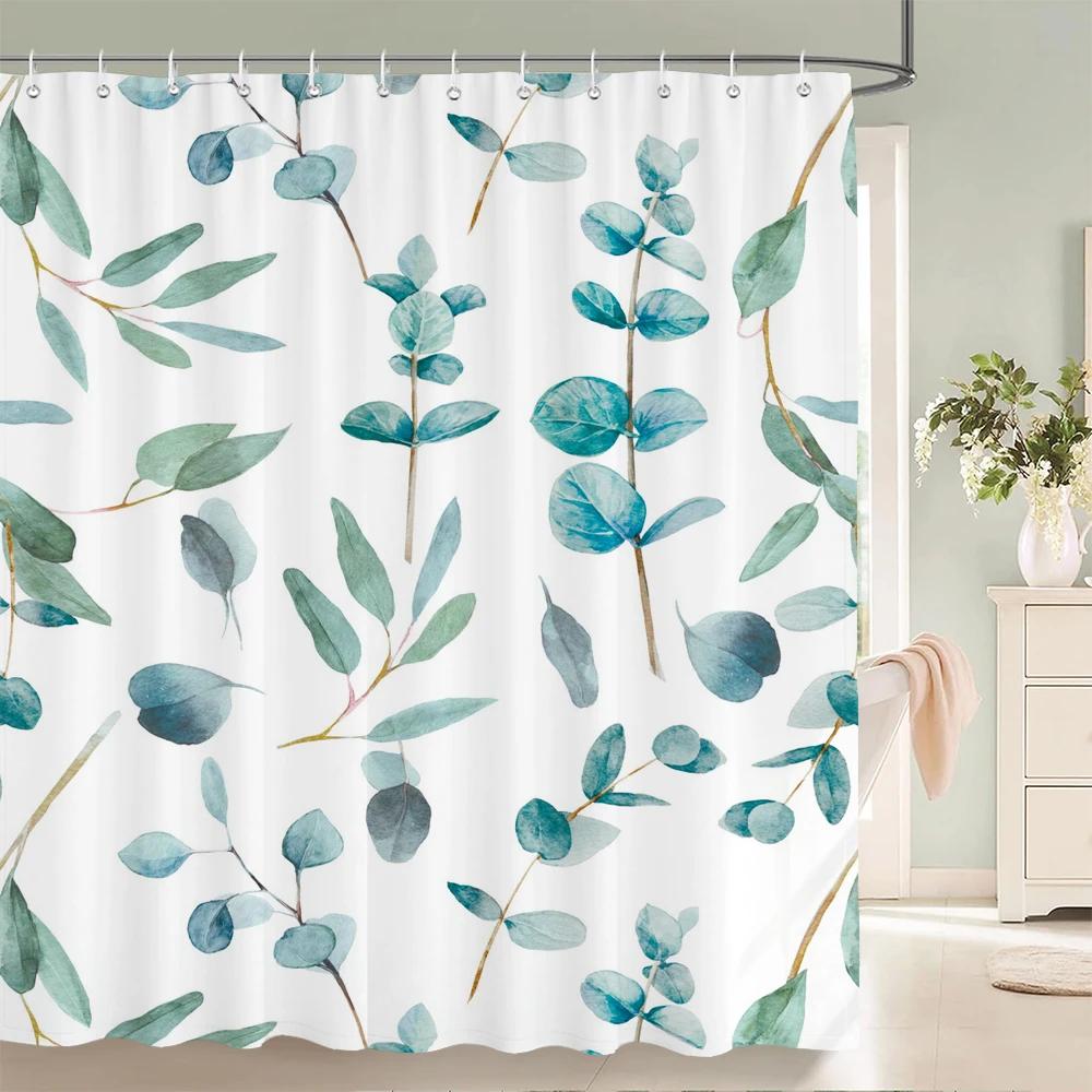 3D Printed Fabric Shower Curtains Fresh Flowers Plant Bath Screens Waterproof Bathroom Decor with 12 Hooks Shower Curtain