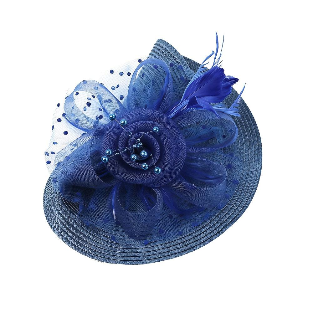 

Fashion Mesh Ribbons Fascinator Caps Flower Feather Elegant Hair Drop Fascinator Hat Headwear Women Makeup Prom