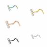 Geometric Zircon Nose Screw Studs Opal Nostril  Goth   Daily