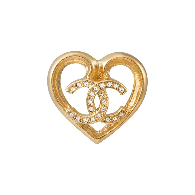 CHANEL [23 early spring new products] simple casual hollow love metal earrings for women