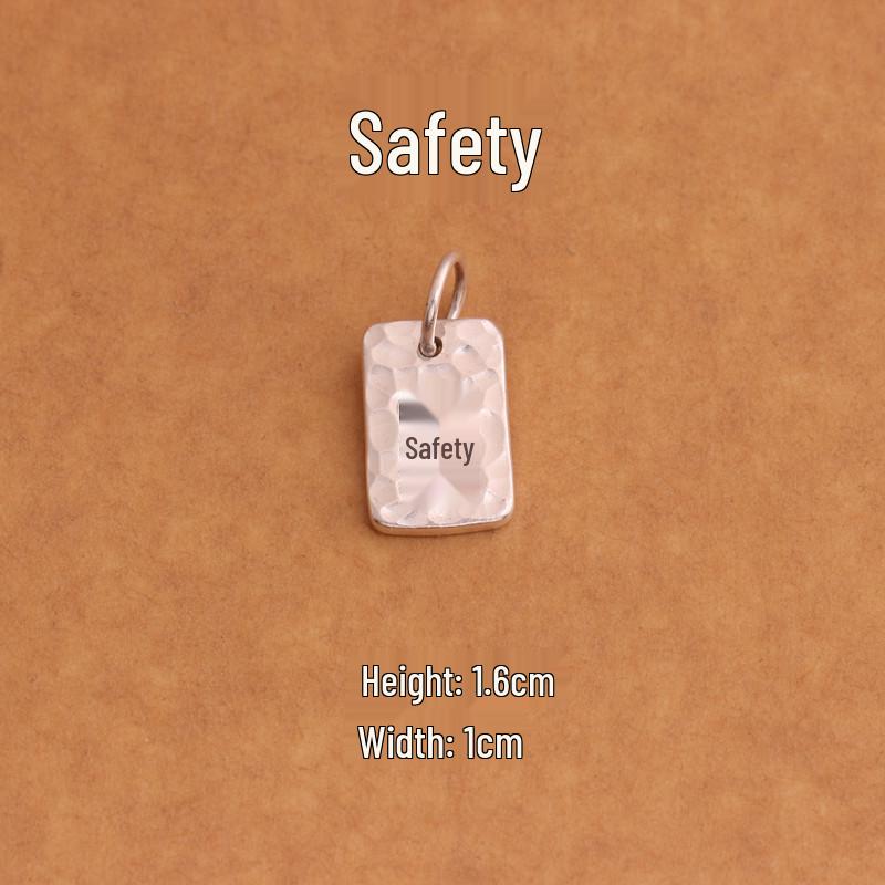 S999 Sterling Silver Smooth Drip Pendant Charm, Engravable Tag for Men, Women, Couples.