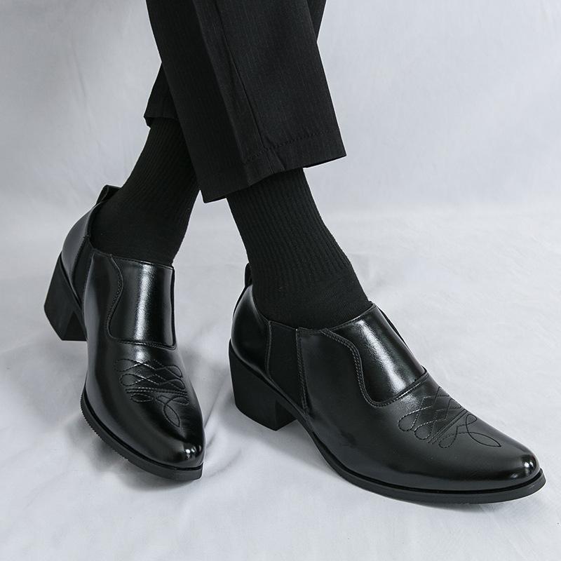 Anti-slip Shoes, Business Shoes, Groom Shoes, Thick-soled Elevated Men's Shoes