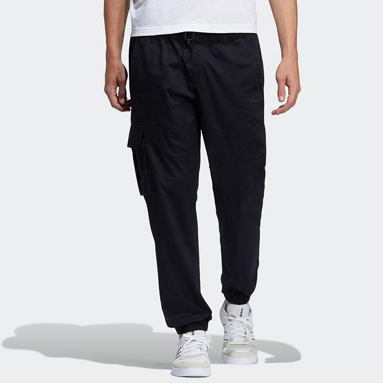 Adidas Neo Large Pocket Tapered Mid-Rise Knit Joggers Men Bottoms Black H45221