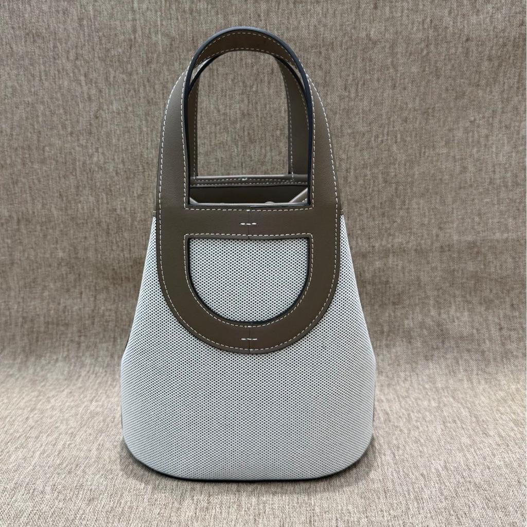 2026 Neue Mode Leinwand mit Swift Erstes Rindsleder Schweinenase Eimer Tasche Langlebiger Gemüsekorb Handtasche