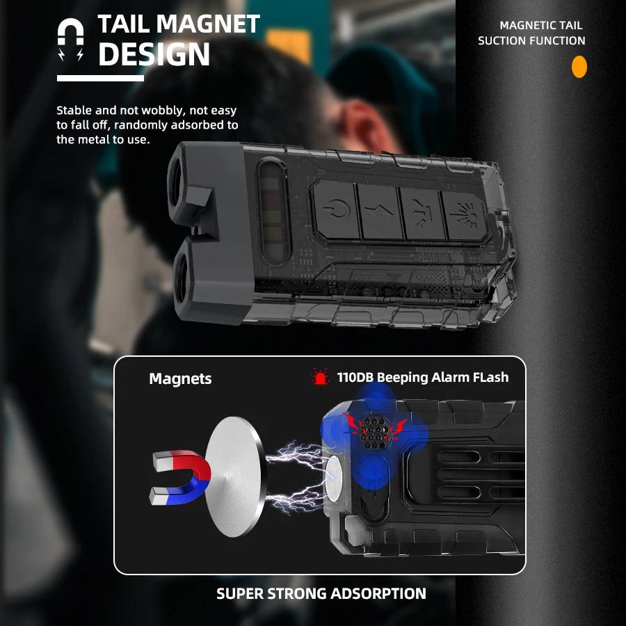 Super Bright Mini LED Flashlight USB Rechargeable Cap Clip Torch with Magnet Outdoor Portable Camping Fishing Emergency Light