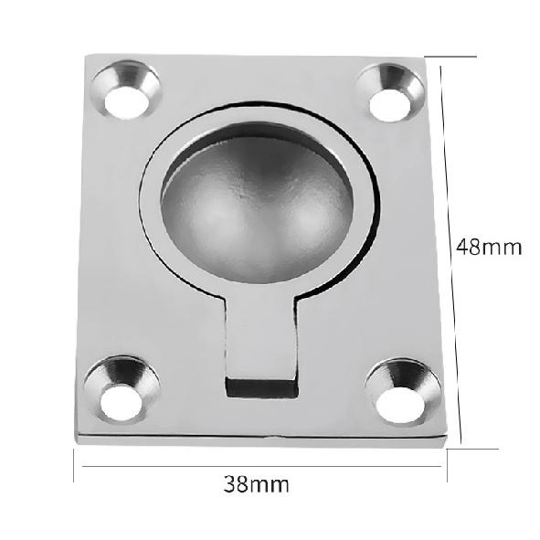 Andymarine Boat Recessed Hatch Square Flush Llift Ring Handle Marine Locker Flush Lift Ring Pull Stainless Steel Deck Hatch Boat 48x38mm