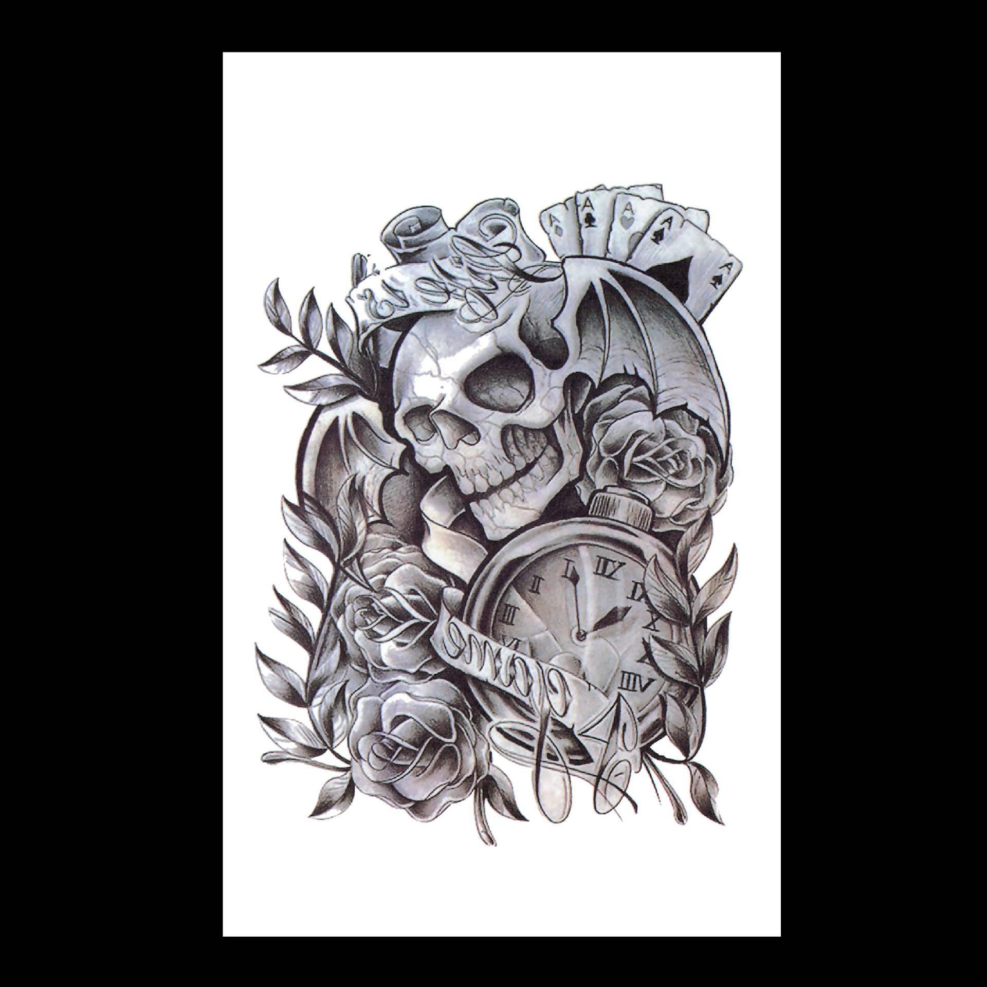 

Водонепроницаемые наклейки для татуировки: Волк, Карп, Гуань Гун, Череп, Пламя, Гейша, Крест, Сова, Цветы 12*19cm