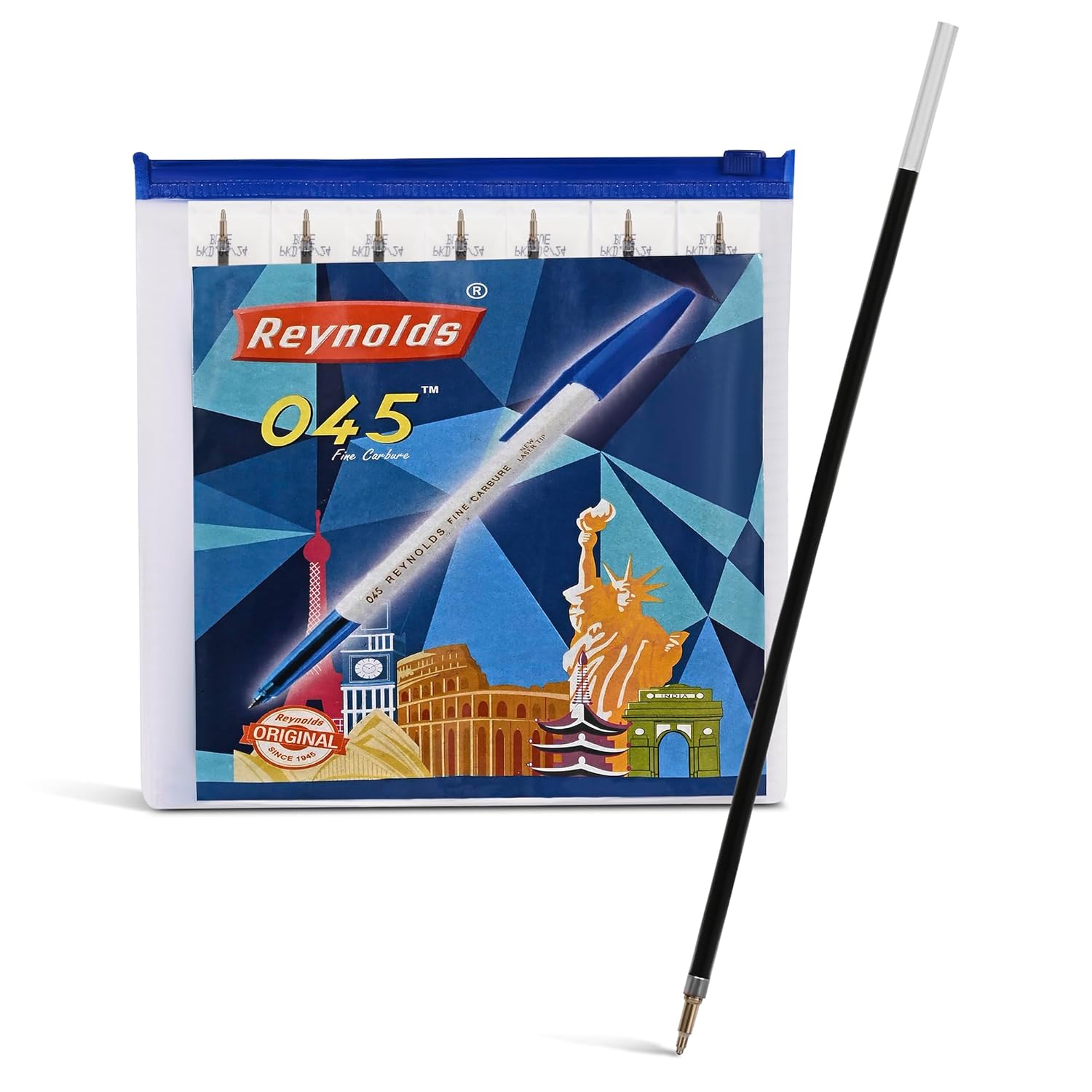 

Reynolds 045 Blue Ball Pen Refills Set 1 Pack of 1 x 20 PENS Refill for Smooth Writing at Home, Office & School