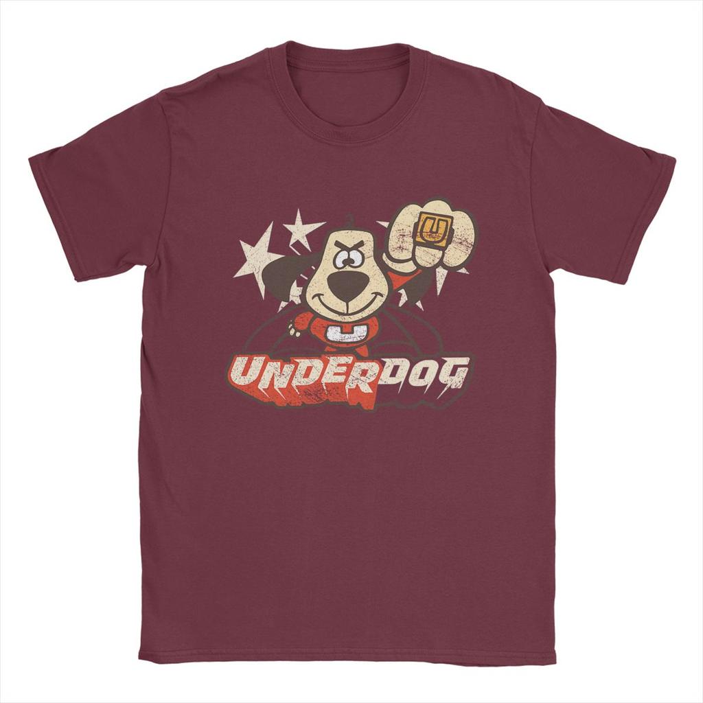 Vintage Underdog Flying Logo T-Shirt Men Crew Neck Cotton T Shirts Short Sleeve Tee Shirt Summer Clothing