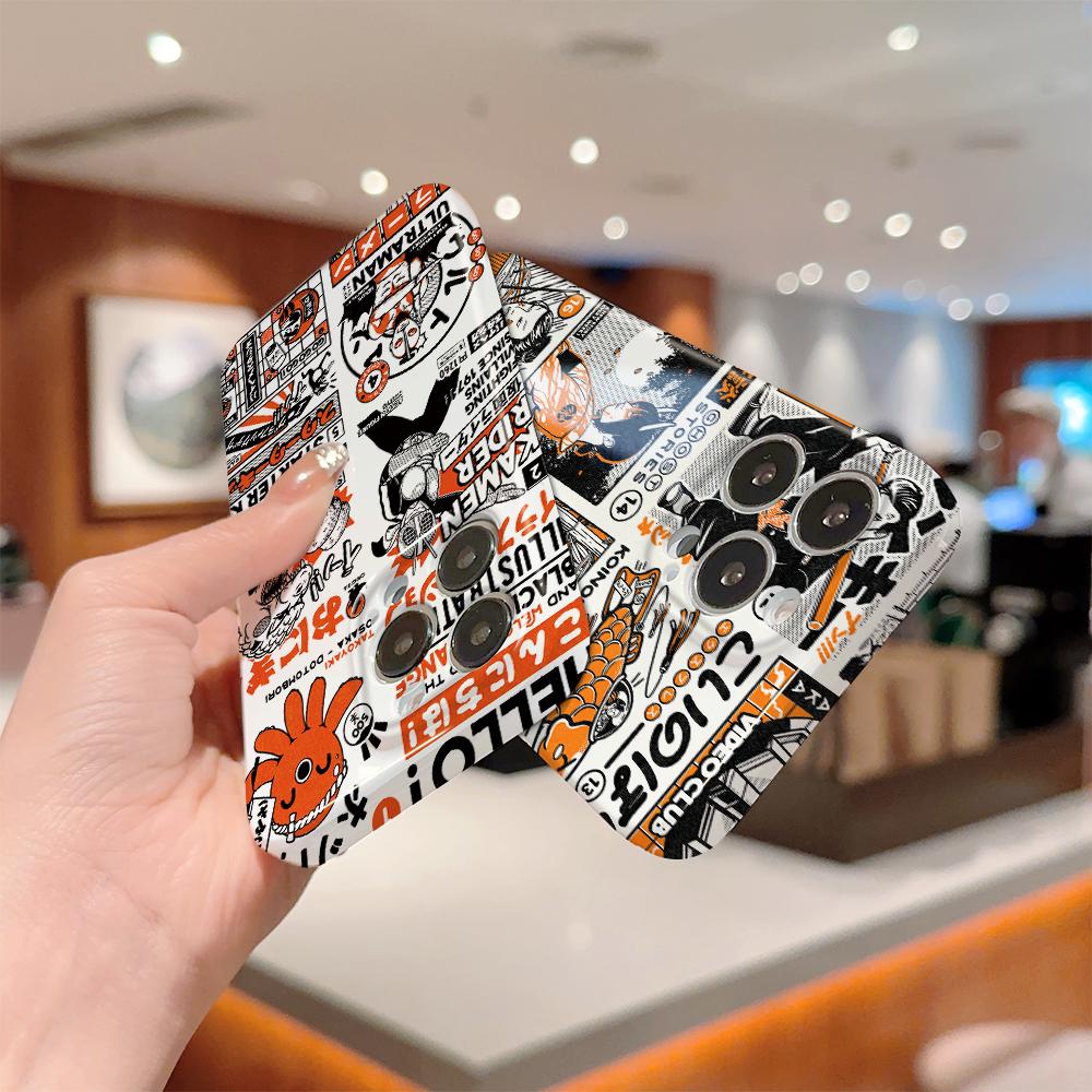 All-inclusive Film Handyhülle Cartoon Mode Design Hartschale Vollabdeckung Kameraschutzhülle für OPPO A60 A96 Reno12 Realme C53 C75