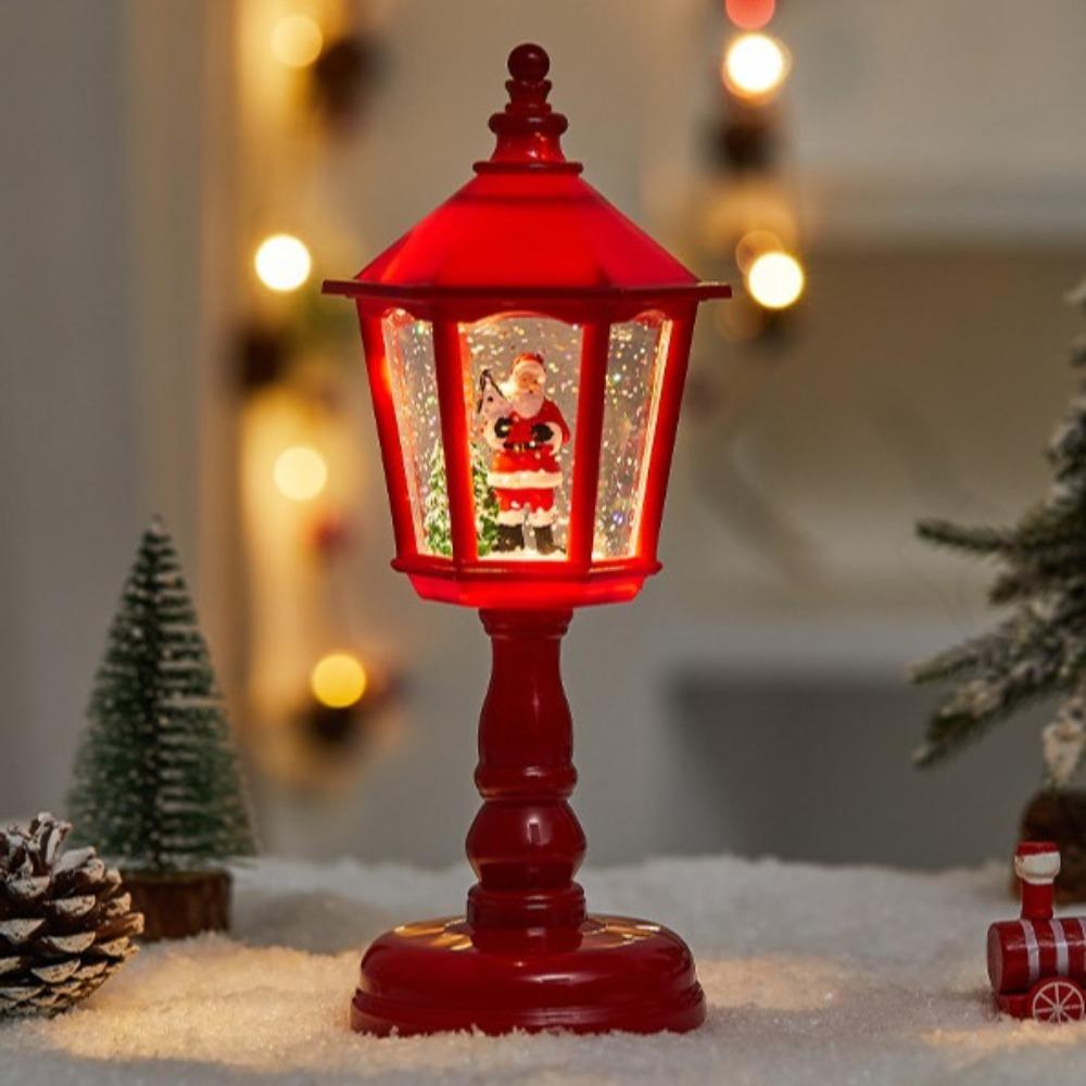 

Подарки Музыкальная шкатулка Рождественские ветровые лампы Подсветка Санты Ночник Креативная рождественская елка Рождественский фонарь Фестивальные сувениры Red