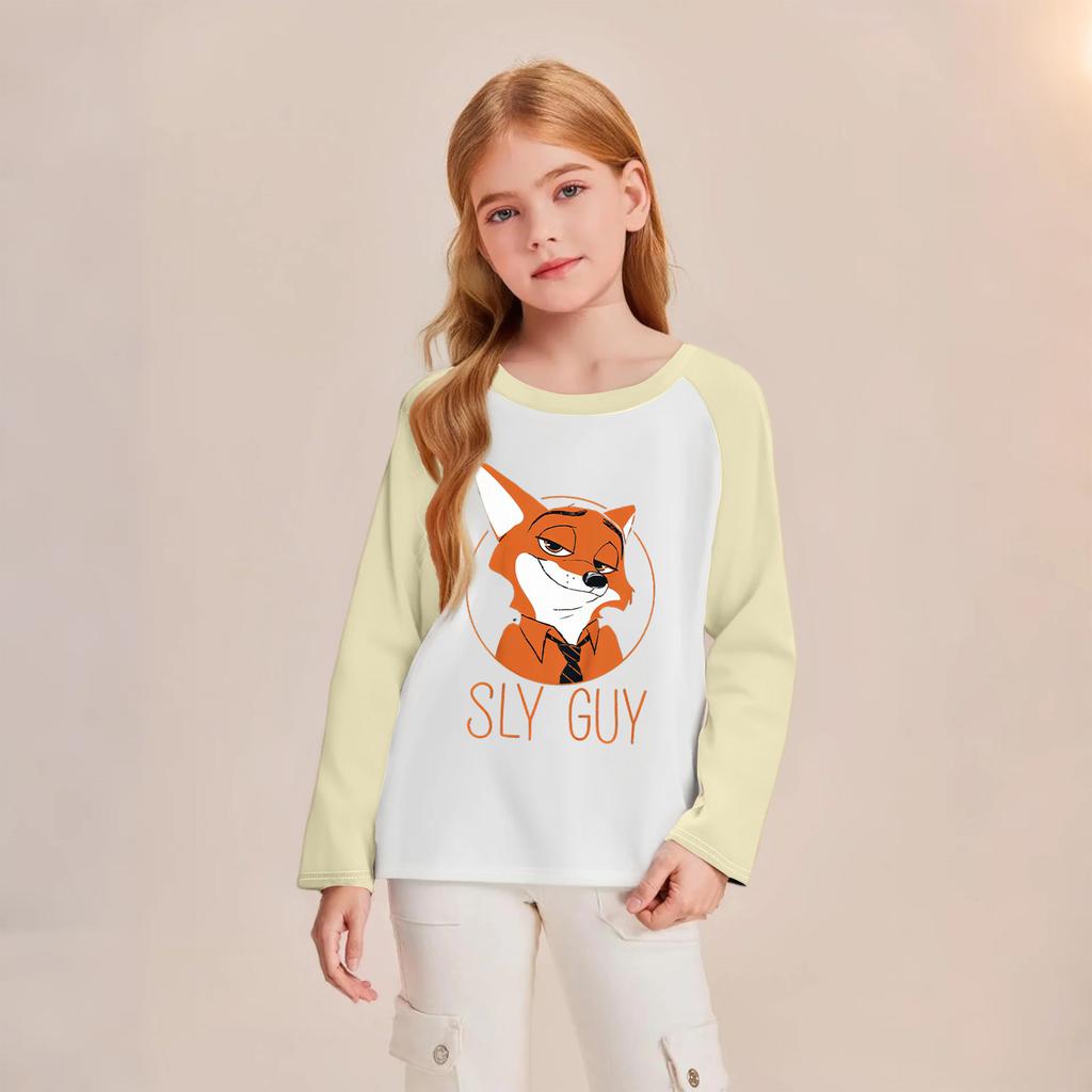 Children's Fashionable And Comfortable Round Neck Printed Loose Long-sleeved Top