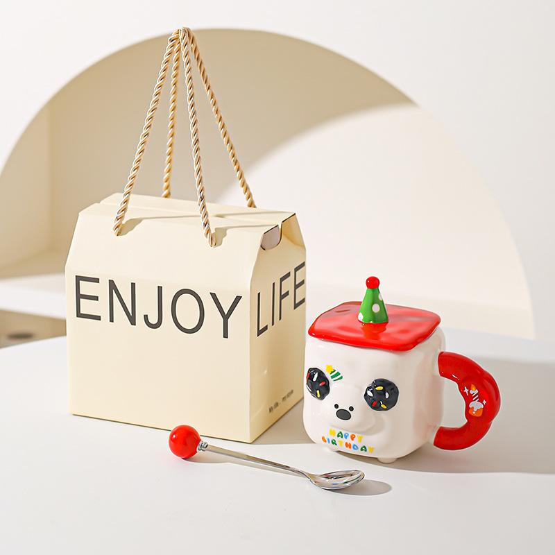 Cute Cartoon Cute Pet Animal Mug Souvenir Birthday Party Cute Ceramic Cup Household Milk Breakfast Cup