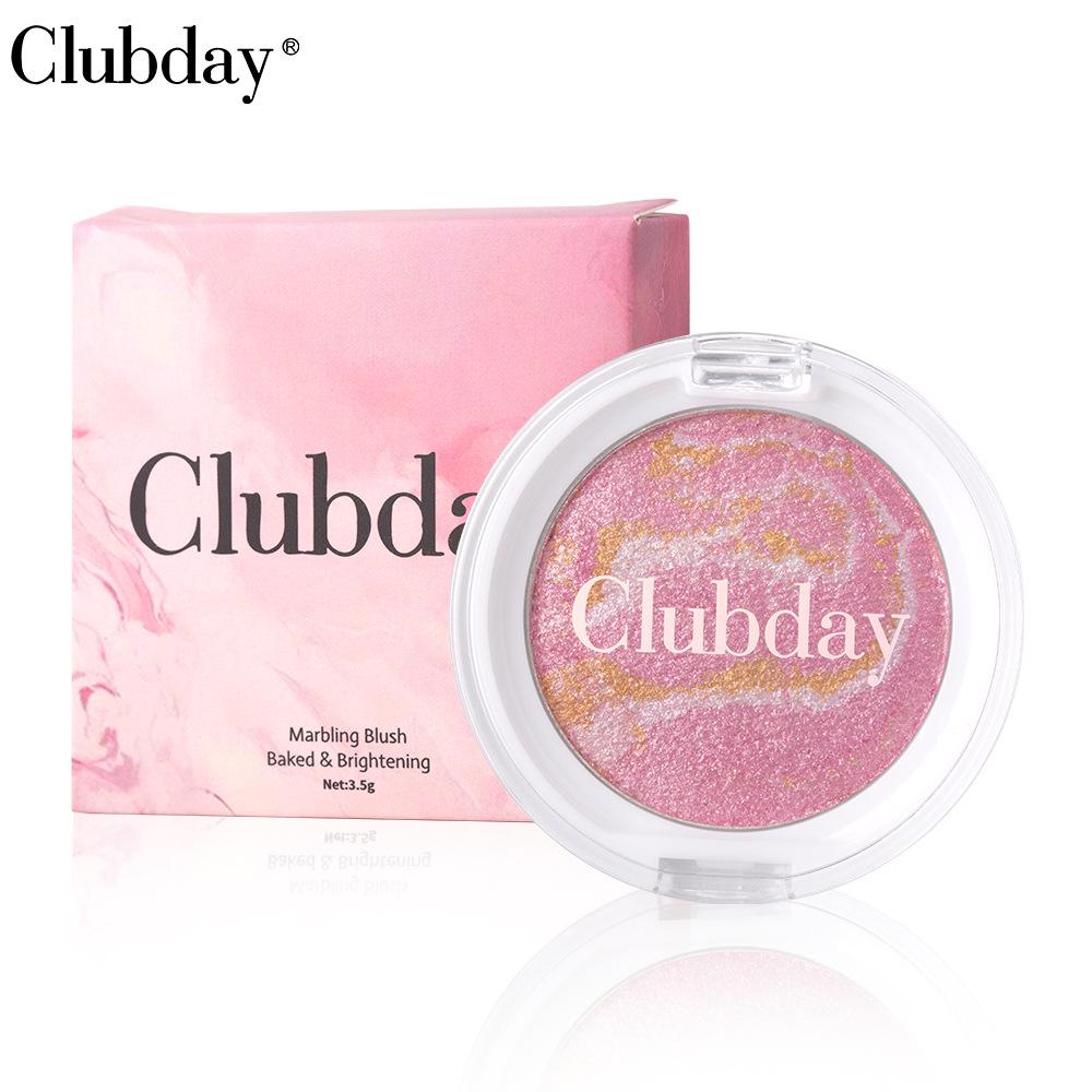 Clubday Tri-Color Shimmering Marble Highlighter & Blush Palette