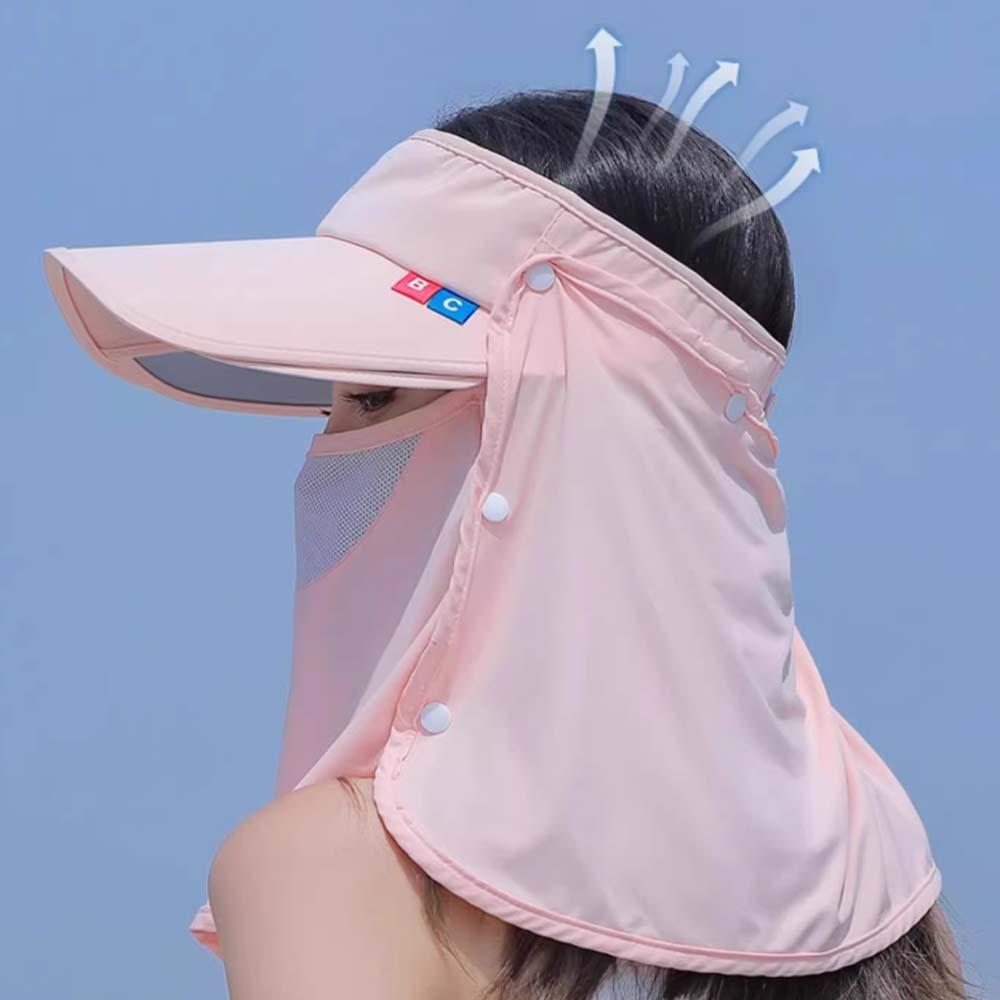 Detachable Sunshade Shawl Cap Solid Color Neck Protection Hat Portable Anti-UV Sun Visor  Sport