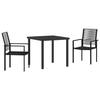 VidaXL Set de Salle à Manger de Jardin 3 Pièces noir Rattan PVC 3379163