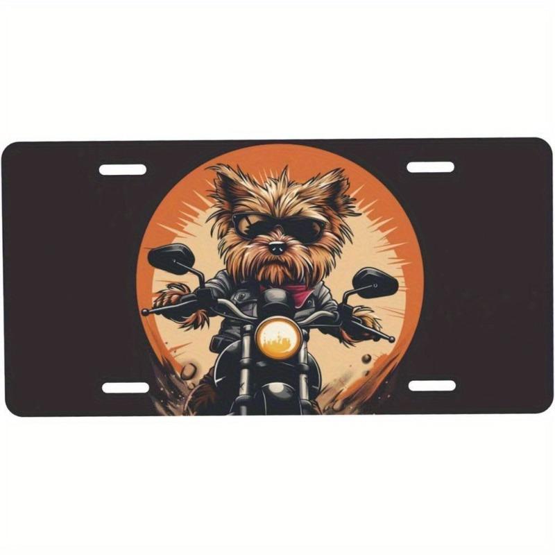 Motorcycle Souvenir License Plate, Metal Auto Wall Decor 15x30cm