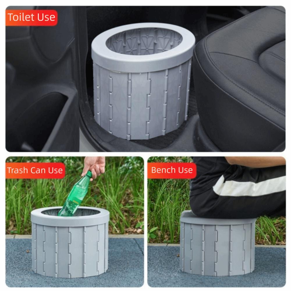 Waterproof Outdoor Folding Toilet Easy To Store Car Trash Can Compact Portable Potty  Travel