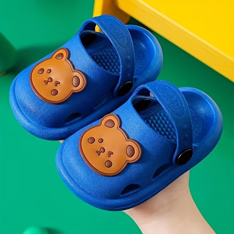 Infant Cartoon Bear Garden Clogs Slipper Non-slip Slip-on Water Shoes Breathable Sandals Outdoor For Baby Girls