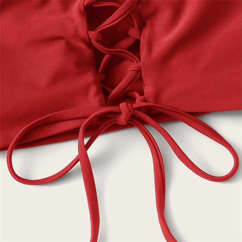 Summer Backless Tight Bikini Split Swimsuit for Women - European & American Style Nylon Swimwear