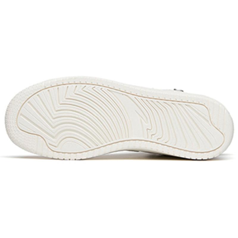 Anta Anti-Slip Wear-Resistant High-Top Skateboard Shoes Women's White Gray Sneakers 122148013R-1