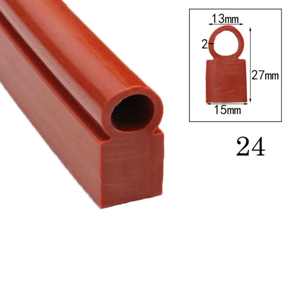 Rote Pilzkopf-Dichtungsleiste Silikon Hochtemperatur Ofenbrücke Aluminium Türfenster Dichtungs-Schallschutzleiste