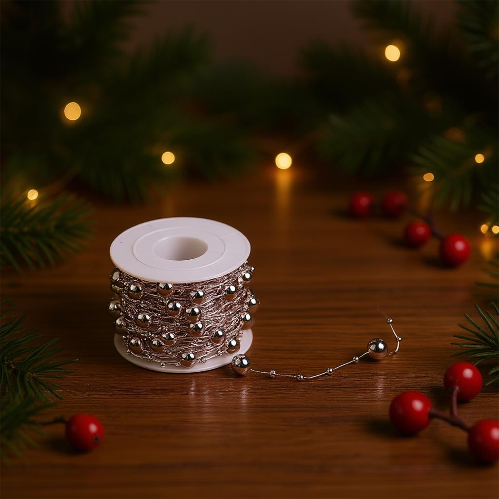 10m Weihnachtskugel-Girlande Glänzende Dekorative Borte für Heimdeko und Saisonale Feiern mit Endlosen Möglichkeiten