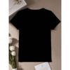 European size Black Heart Gesture Print T-Shirt | Women'S Loose Casual Top, Fashionable Versatile Short Sleeve, Crew Neck, All-Season Wear