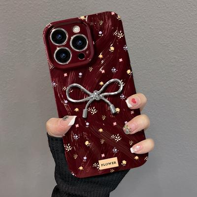 Lazo Floral Adecuado para Funda de Teléfono Móvil Apple 16 Iphone15PRO Muñeca Tridimensional 14 Cobertura Completa Anticaídas 13/12