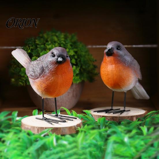Decorative Bird Figures for Plants 2Pcs Outdoor Garden Ornaments, Realistic Pastoral Figurine, Resin Ornaments Weatherproof Lifelike Animal Sculpture