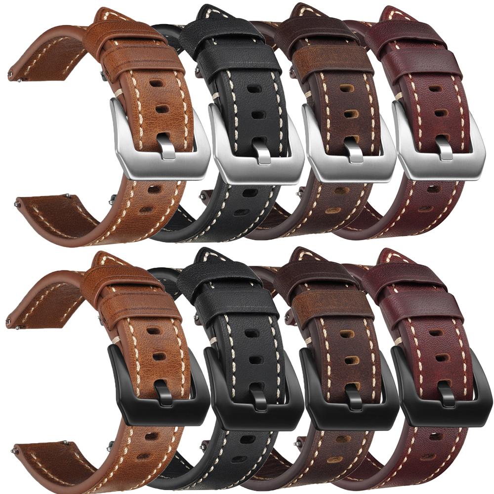 Leather Straps For Huawei Watch Men Luxury Calfskin Watch Bands 20mm 22mm 24mm Quick Release Strap