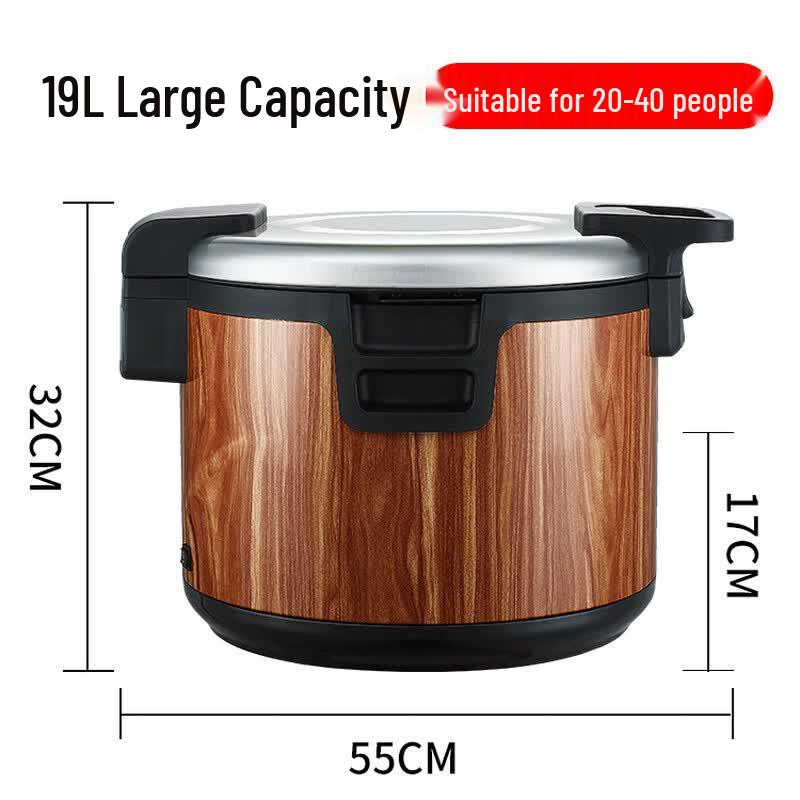 Commercial Wood Grain Electric Heated Stainless Steel Insulated Bucket 19L