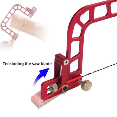 Scie à chantourner pour le travail du bois Alliage d'aluminium Scies de précision pour le travail du bois Outils à main autonettoyants avec manche en bois pour